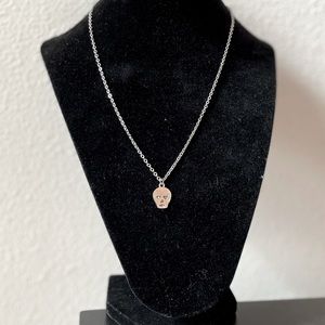 Handmade Heart Eyed Skull Necklace